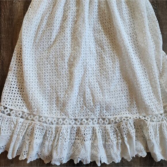 Place Nationale Le Gayan Dress White Eyelet Size 2 US Medium NWT Sleeveless Midi - Picture 5 of 10